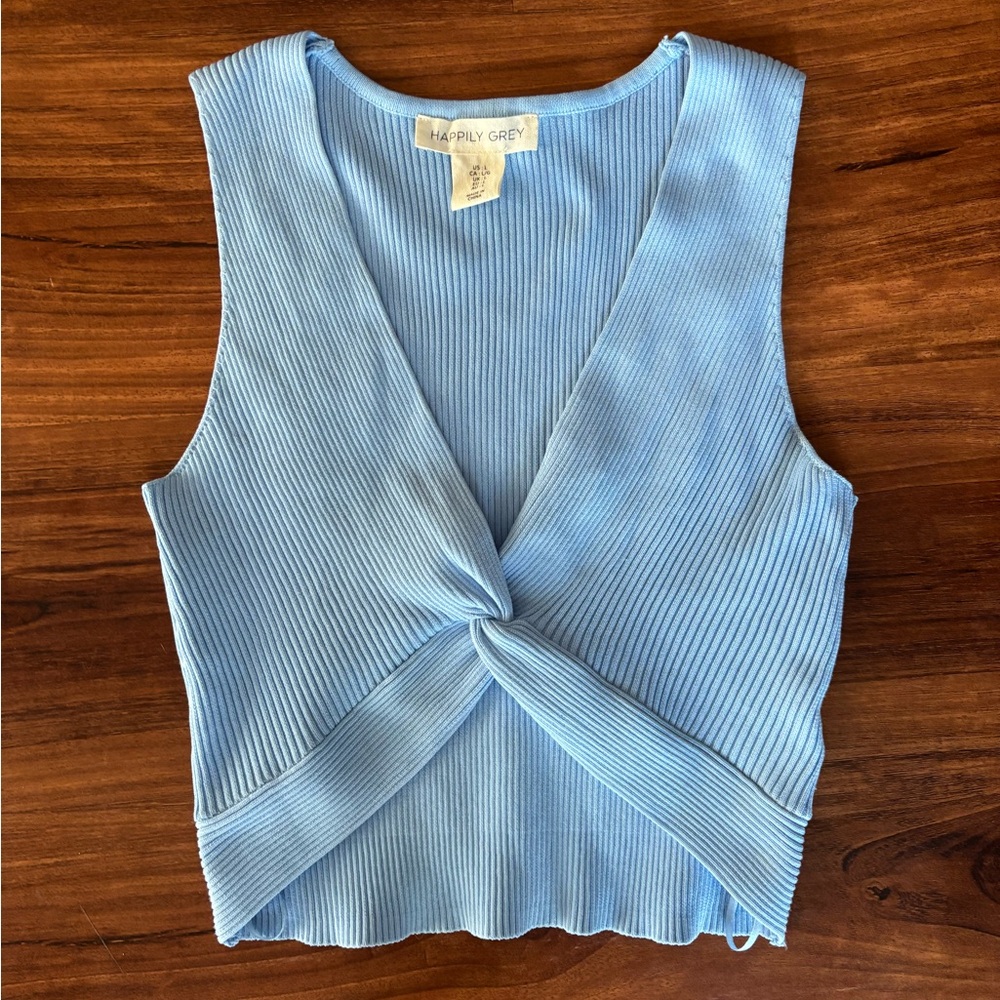 Blue Tank Crop Top